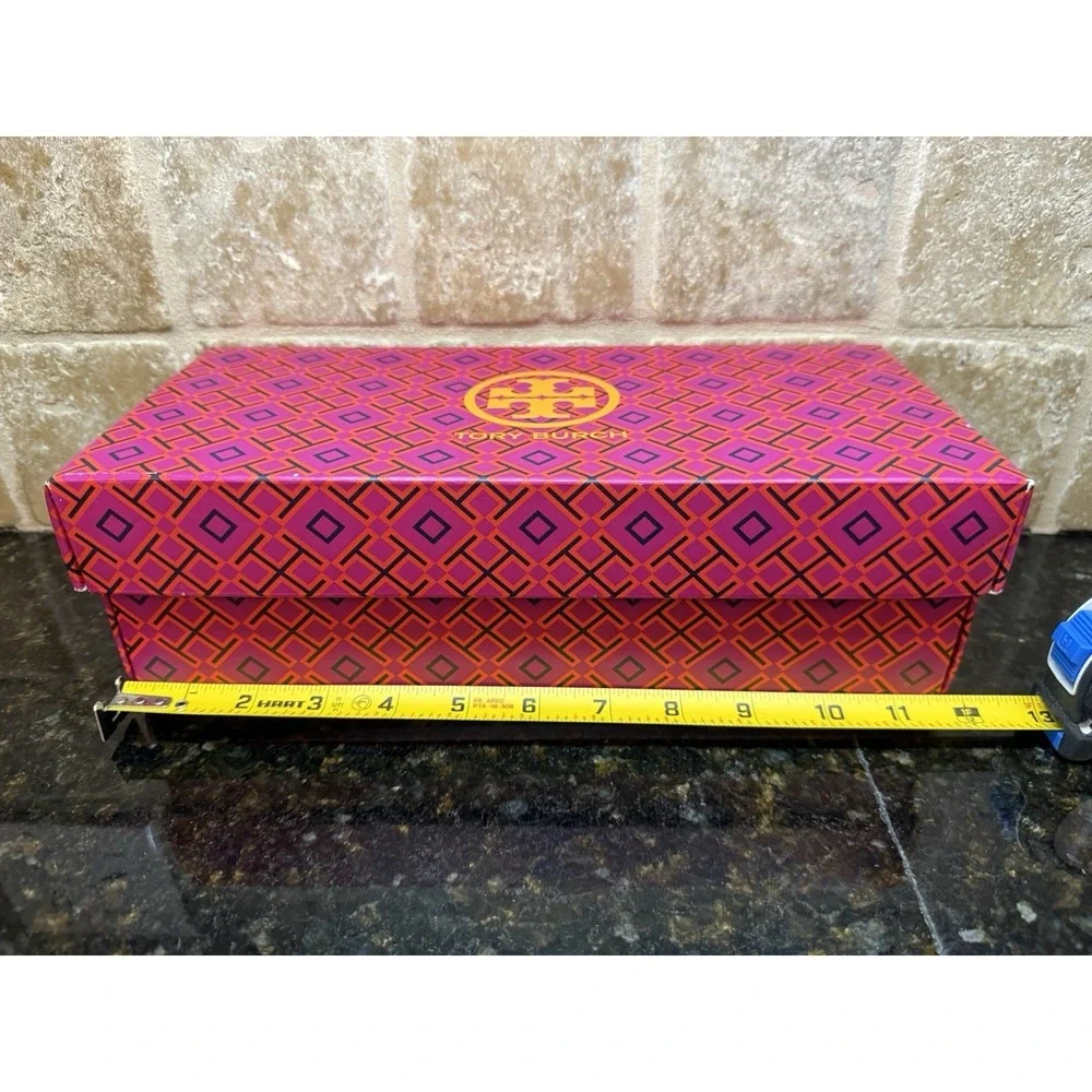 Tory Burch EMPTY Pink Orange Logo Shoe Box Storage Gift Box Closet Display‎